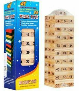 WHITE POPCORN Wooden Wiss Toys Number Blocks