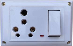 GINGER Switch Socket- Combined Power Box with Switch Socket (6A&16 AMP) 16 A Five Pin Socket