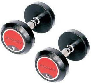 Konark 20 kg Rubber Coated Professional Round Dumbbells 10KG (Pack of 2) Home Gym Combo