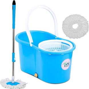 JSN Easy Magic Floor Mop 360 Degree Bucket Mopper Floor Cleaner With Bucket 2 Refill Mop Set