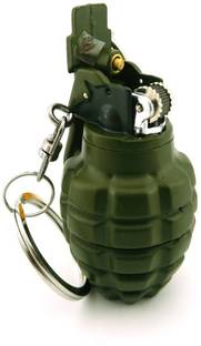 Gabbar Refillable Premium Strong Mini Hand Grenade Shaped Lighter with Keyring Pocket Lighter (Army Green) Pocket Lighter