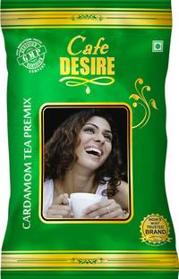 CAFE DESIRE Instant Cardamom Tea Premix (1 kg) | 3 in 1 Tea | Milk not required | Rich taste as Home-made | Cardamom Flavour Imported from Geneva |For Manual Use – Just Add Hot Water | Also Suitable for all Vending Machines Cardamom Instant Tea Vacuum Pack