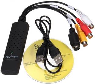TERABYTE  TV-out Cable USB 2.0 Easycap Audio and Video Capturing Device Directly from TV Dc60 Tv DVD VHS Video Adapter Capture Card Audio Av Capture Support Windows Xp/7/Vista