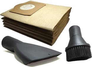 Rodak Vacuum Cleaner Accessory Kit, Set Of 5 Dust Bags, Upholstery Nozzle And 360 Degree Rotatable Brush For Karcher WD3, WD3 P, MV3 & WD 3.200, Connection size 35mm, Imported Vacuum Cleaner Nozzle