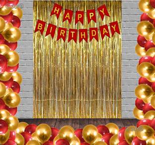 SOI Red Gold Birthday Balloons kit for Kids Boys Girls Birthday Decoration Combo