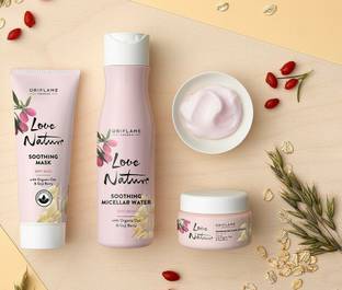 Oriflame Sweden LOVE NATURE OAT & GOJI BERRY - DRY SKIN hydrating moisturising face care kit with nutrition diet plan