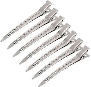 SIYAA Steel Silver Salon Hair styling Section Clips for women and girls (Set of 12 Pcs) Hair Clip