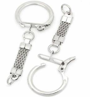 DIY Crafts Metal Alloy Key Chains Key Rings Dull Silver Color 6.2cm x 2.3cm Keychain Length: 3.8cm Basic Keychains Key Chain