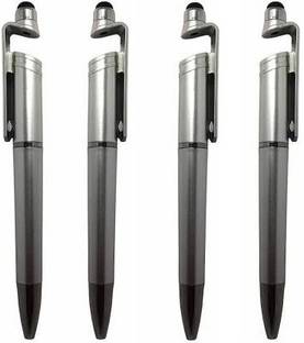 KAELAN 3 in 1 Smartphone Stand Holder, Screen Wipe and Ballpoint Pen Mobile Phone Holder for All Smartphones Pack of 4 Multi-function Pen