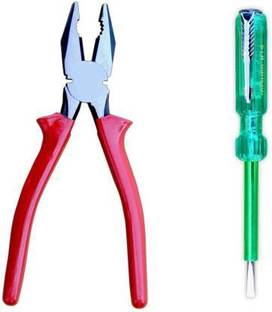 Happy Traders Happy traders 8" cutting plier and 814 tester Hand Tool Kit (2 Tools) for home and professional use with insulated handles Hand Tool Kit