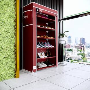Raunak 6 Shelf Rust Free PVC Pipe with Cover Plastic Shoe Stand