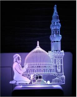 NL Traders Makka Madina 3D Illusion LED Nght Lamp For Home&Temple Decorative Night Lamp