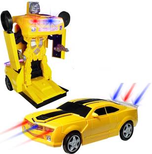 iChoice Transformer Robot Car with 3D Light and Music, Robot Car for Kids with Bump & Go Action 2 in 1 Deform Robot Car Toy, Battery Operated