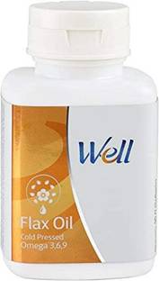 Well Flax Oil 90 softgels with Omega 3,6,9 (Pack of 1)