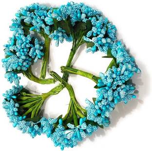 CRAFTCORNER Blue Poinsettia Artificial Flower
