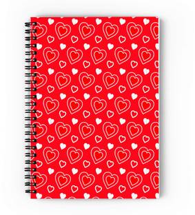 epheriwala Red Heart Pattern A5 Diary Unruled 160 Pages