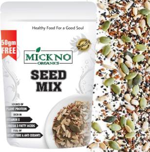 mickno organics 800 Gm 5-in-1 Super Seed Mix - Raw , Chia Seeds , Flax Seeds , Pumpkin Seeds , Sunflower Seeds & Watermelon Seeds for Eating Organic Sunflower Seeds