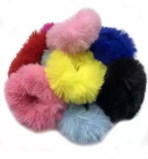 AIDMG oft Fluffy Fur Elastic Multicolour Hair Rubber (Multicolor) Rubber Band