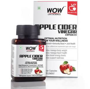 WOW Life Science Raw Apple Cider Vinegar Capsules Vinegar