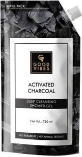 GOOD VIBES Activated Charcoal Deep Cleansing Shower Gel (Body Wash) Refill Pack