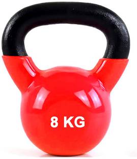 GRIFFIN Fitness cast iron kettle bell 8 kg Red color for gym workout Red Kettlebell, Indian Clubs
