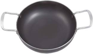 KITCHEN SHOPEE Iron deep Kadai/Frying Pan Kadhai for cooking Kadhai 20.32 cm diameter 1 L capacity