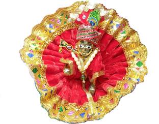 ARISERS Brass Laddu Gopal/ Thakur Ji Idol with poshak set size no. 3 Decorative Showpiece  -  9 cm
