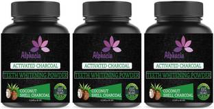 Alphacia 100% pure Charcoal-Tooth-whitening-Powder-240g Pack of 3 Teeth Whitening Kit