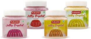 PURAMIO Jelly Crystals, 200g each (Pack of 4) -Strawbery, Mango, Raspberry & Orange) Jelly Crystals