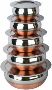 लिमेट्रो स्टील Copper Bottom Handi / Cookware Set with Lid स्टेनलेस स्टील सर्विंग बाउल