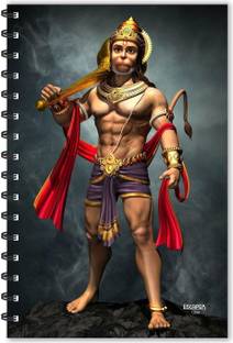 ESCAPER Bajrang Bali With Gada (Ruled - A5 Size - 8.5 x 5.5 inches), Hanuman Diary, Devotional Notebook A5 Diary Ruled 160 Pages