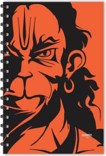 ESCAPER Orange Half Face Hanuman Diary (Ruled - A5 Size - 8.5 x 5.5 inches), Hanuman Diary, Devotional Notebook A5 Diary Ruled 160 Pages