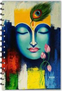 ESCAPER Lord Krishna Modern Art Diary (Ruled - A5 Size - 8.5 x 5.5 inches), Radha Krishna Diary, Devotional Notebook A5 Diary Ruled 160 Pages