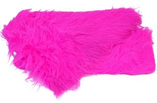 Vardhman Fur Cloth Magenta (Dark pink) Long Hair, Size 38 x 34, 9 Cms Hair Length Used For Dresses, Soft Toys Making, Jackets Etc