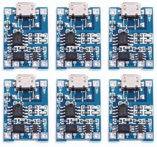 TechSupreme Pack of 6 5V 1A Micro USB 18650 Lithium Battery Charging Board Charger Module+Protection Dual Functions TP4056 Power Supply Educational Electronic Hobby Kit