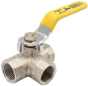 HOSEMART 3 Way 3/4 Inch BSP Female Forged Brass Nickel Finish For Oil Gas Water Ball Valves