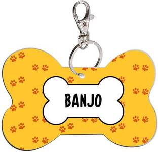 SKY TRENDS Bone Shape Collar Locket/Pendant for Dogs & Puppy -105 Info Engraved Dog Collar Charm
