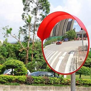 DARIT 80cm Convex Mirror Polycarbonate Road Security Traffic Mirror With adjustable Bracket (32 inches) Rearview Radar Mirror