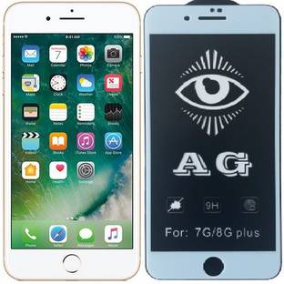 ELEF Edge To Edge Tempered Glass for Apple iPhone 7 Plus AG Gaming Matte White Border Full Screen Covrage 9H Hardness