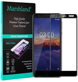 MARSHLAND Tempered Glass Guard for Nokia 7 Plus Black 9H Hardness 5D Full Glue