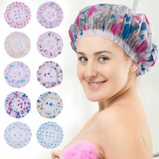 GEUNPA shower cap for girls reusable shower cap for women shower cap for men