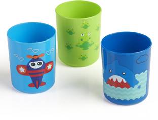 Beebaby Boo Boo Cups / Tumblers. 3pcs Set. (240 ML , 8Oz.) - Blue & Green. 18M+