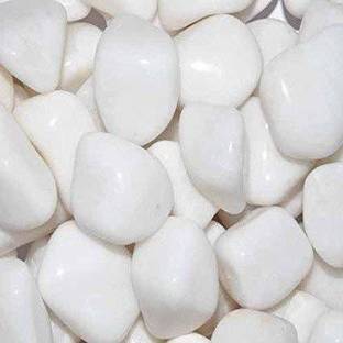 ERCOLE Decorative Polished Assymetric Marble Stone Pebbles For Vase Filler Aquarium Fish Tanks Home Garden & Outdoor Decoration (White, Large, 5 Kg) Polished, Regular Angular, Asymmetrical Marble Pebbles