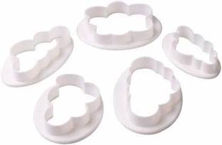 BAKERS4U Fluffy Cloud Plastic Fondant Cutter Cake Mold Sugar Craft Cookies Cutter Mold Cake Decorating Tools(Set of 5) Cookie Cutter