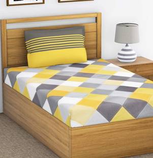 KOUNDAL Cotton Single Flat 150 TC Printed Bedsheet