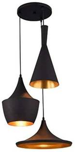 Brightlyt 3-Light Industrial Black Finish Aluminum Shade Fixture Tulip Cone Disc Pendants Ceiling Lamp