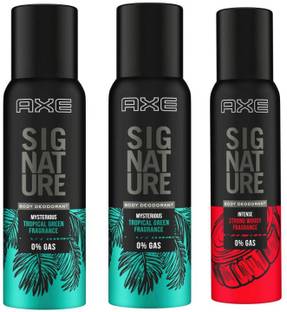 AXE mysterious tropical green fragrance + intense strong woody fragrance 3X122ml Body Spray  -  For Men & Women