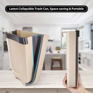 Niralasa Plastic Folding Kitchen Trash Can Wall Mounted Folding Waste Bin Plastic Dustbin