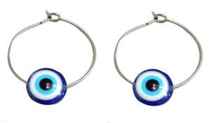 Gurjari Jewellers Oxidised EvilEye Hoop Earing Brass Hoop Earring