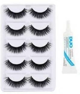 Lenon Beauty False eyelashes 5 pair and 1pcs eyelash glue (Eye combo)